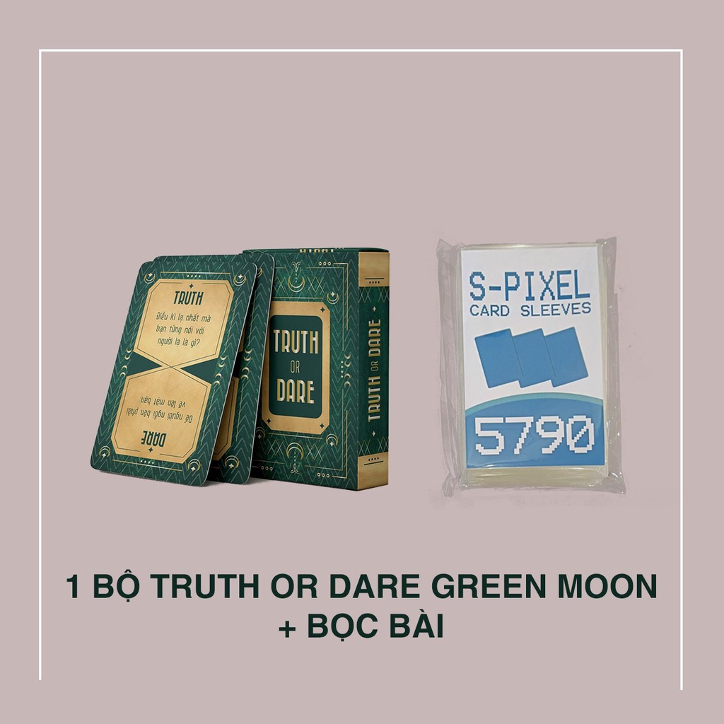 Bộ bài Drinking Game Thách hay thật “Truth or Dare” Phiên Bản Green Moon. Thẻ Bài BoardGame 50 lá Thú Vị