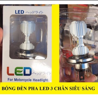 Bóng đèn pha LED h4 3  chân siêu sáng