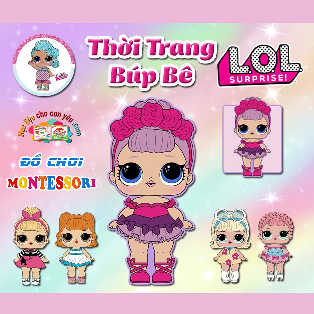 Học Liệu Bóc Dán Thay Đồ Cho 16 Búp Bê LOL Surprise  - Đồ Chơi Búp Bê Công Chúa Thời Trang - Giáo Dục Sớm Montessori