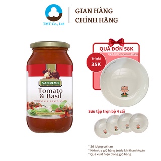 Sốt mì ý sốt mì spaghetti vị cà chua và rau quế thương hiệu San Remo 500g