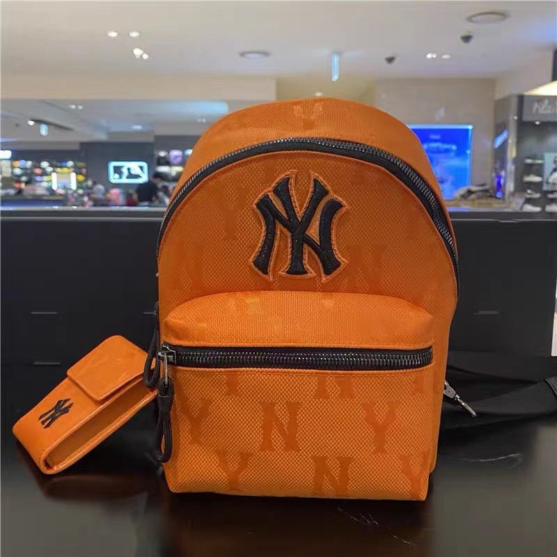 MLB Ba Lô Thời Trang Mùa Thu Phong Cách Retro Hàn Quốc In Chữ NY Cho Nam Và Nữ Lưng