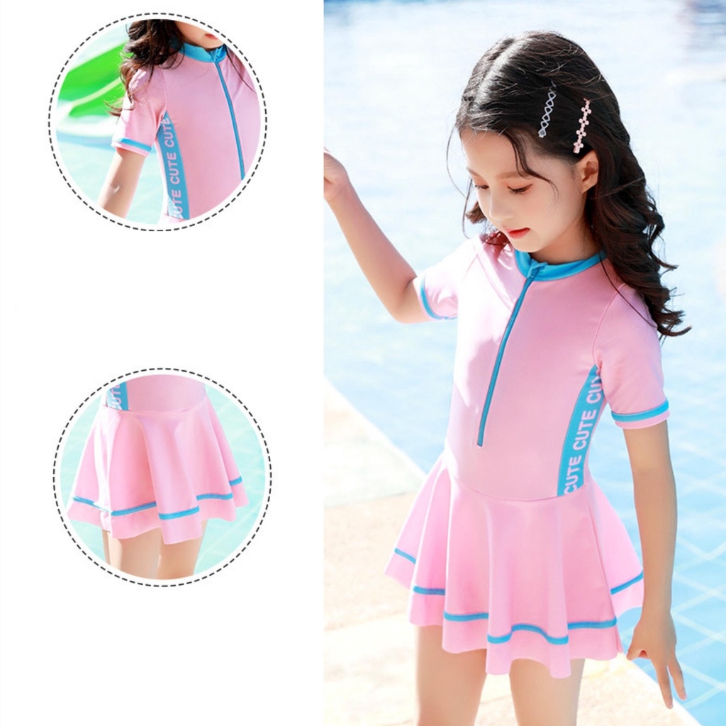 Đồ Bơi Bé Gái, Váy Bơi Liền Thân Đủ Size Cho Bé Từ 3 Tuổi Đến 12 Tuổi, Từ 7kg Đến 45kg