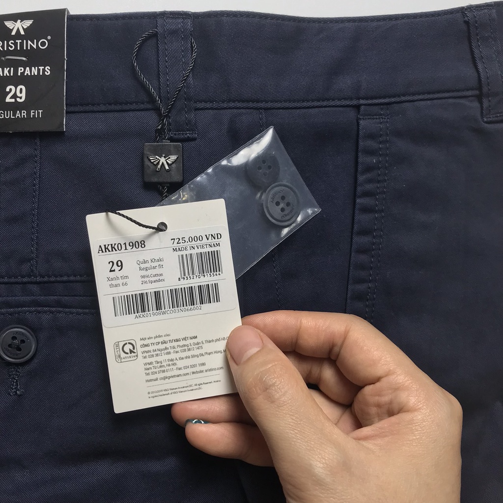 Quần kaki Aristino  kiểu dáng regular fit chất cotton AKK01908