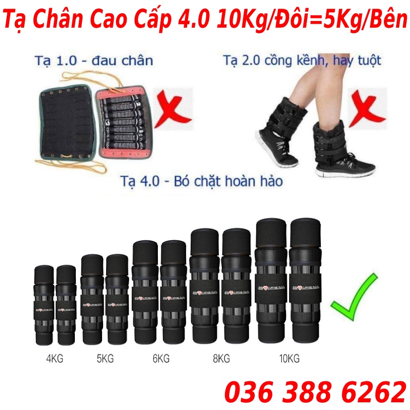 Tạ chân tập gym thể thao chạy bộ phiên bản 4,0 10kg dành cho dân chuyên gym, chạy bộ, thể hình, khing công, maraton