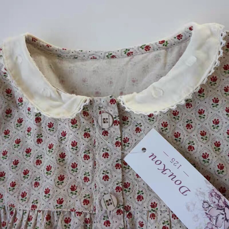 Áo váy bé gái Doukou 3-8 tuổi 🌈 Chất cotton phong cách Hàn Quốc 1121
