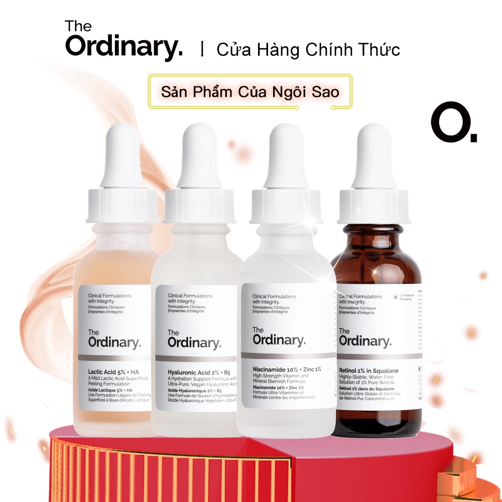 The Ordinary Bộ Sưu Tập Huyết Thanh Niacinamide Axit Hyaluronic B5 Alpha Arbutin Caffeine Lactic Acid Retinol 30ml