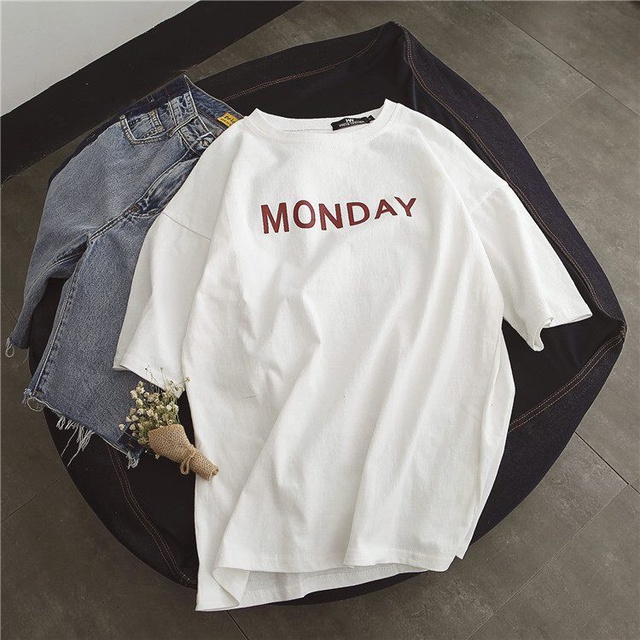 Áo thun nam nữ Form rộng, Áo phông Cotton (Monday, Tuesday, Wednesday, Thursday, Friday, Saturday, Sunday)