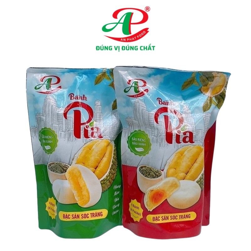 Bánh pía sầu riêng đậu xanh 280g An Phát đồ ăn vặt đặc sản Sóc Trăng