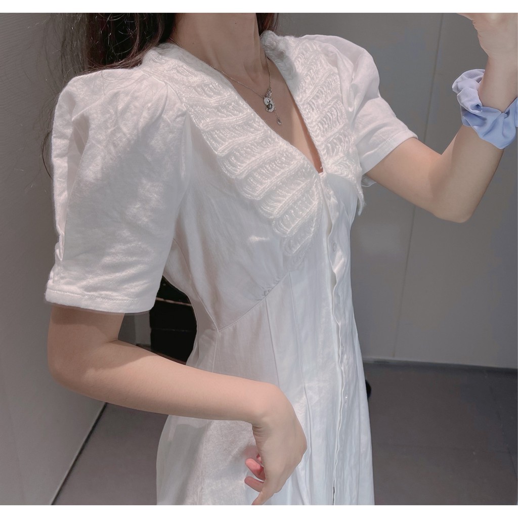 Váy trắng nữ mẫu mới nhất hàng Quảng Châu loại 1 - V144 (KÈM ẢNH THẬT)