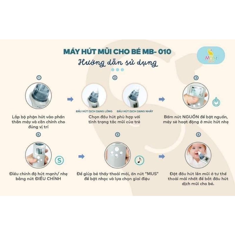 Máy Hút Mũi Điện Tử Cho Bé Moaz Bé Bé Mb010