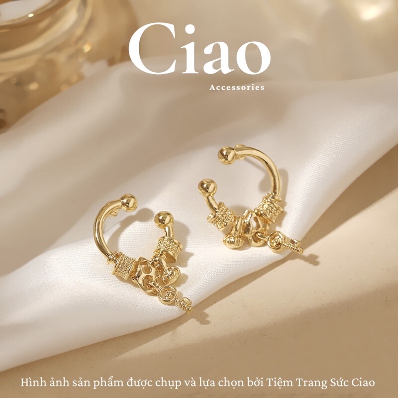 [SPECIAL] Khuyên tai/ Bông tai mạ bạc S925 thiết kế xinh xắn tinh tế phong cách Pandora Ciao