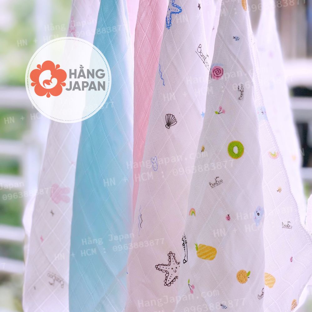 Khăn sữa BAMBOO hộp gồm 6 cái chất liệu sợi tre cao cấp nhẹ dịu với làn da bé