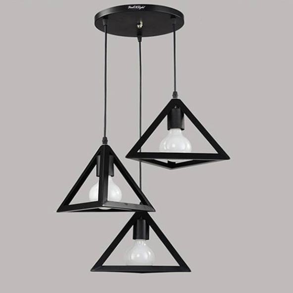 Đèn trang trí trần đẹp giá tốt (bộ 3 kim tự tháp)