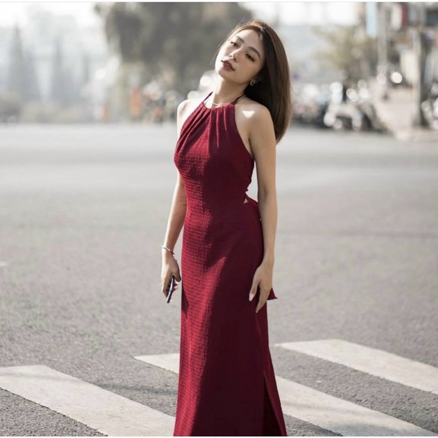 Maxi hai dây hở lưng sexy
