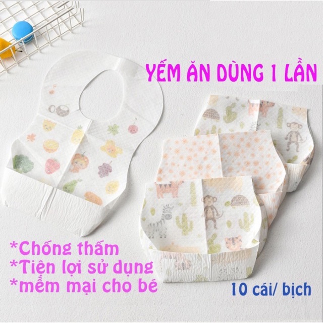 Set 10 Yếm giấy chống thấm dùng 1 lần