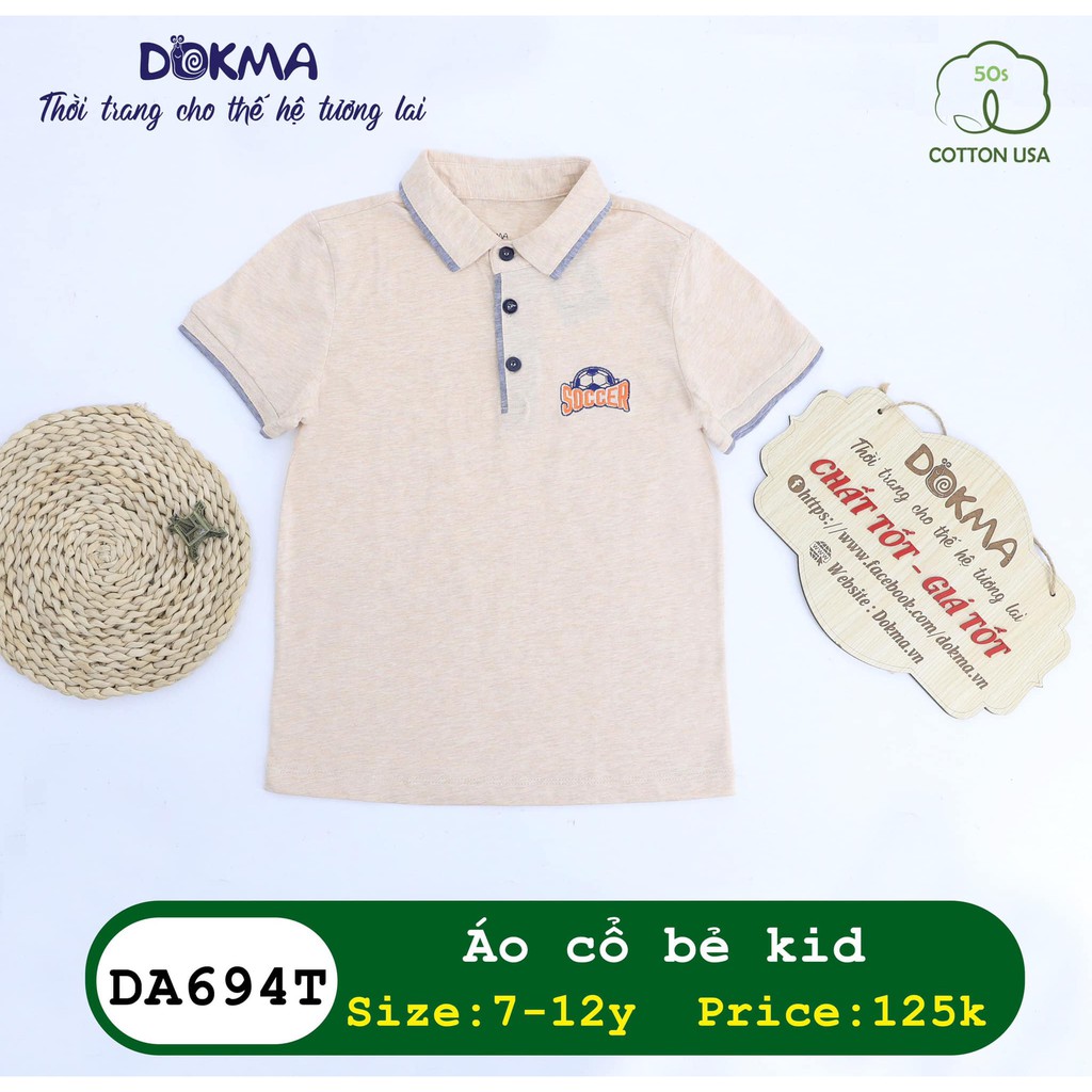 (7-12Y) Áo polo vải cotton cho bé - DOKMA