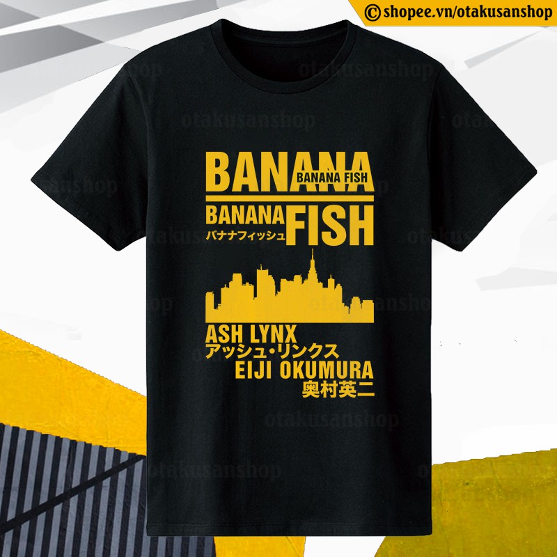 Áo thun Banana Fish ASH & EIJI (Black) ngắn tay