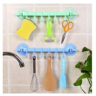 Thanh treo 6 móc hút chân không đa năng (màu ngẫu nhiên)