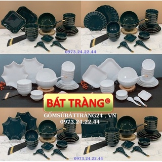 BỘ CHÉN DĨA SỨ CAO CẤP ĐẸP BỘ BÁT ĐĨA GIA ĐÌNH MEN XANH CỔ VỊT SANG TRỌNG TÔ CHÉN BÁT ĂN CƠM