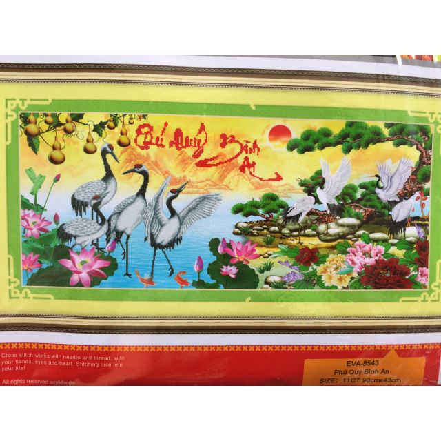 Tranh thêu 5D hạc 8543