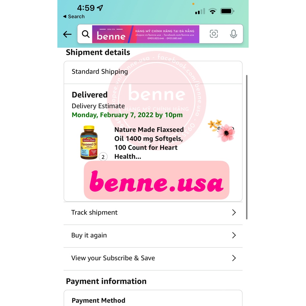 Viên bổ sung Omega 369 từ Dầu Hạt Lanh Nature Made Flaxseed Oil của Mỹ