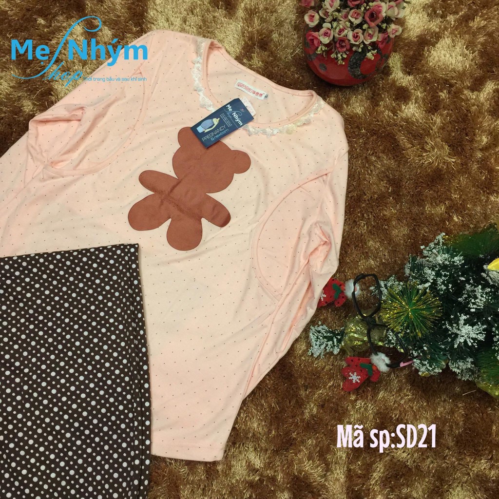 Bộ Bầu &amp; sau sinh cho bé bú gấu cotton quảng châu