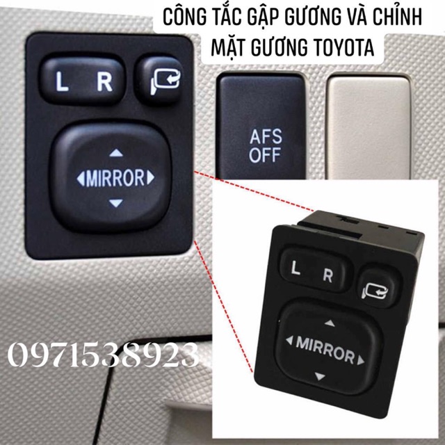 công tắc gập gương tự động và chỉnh mặt gương toyota
