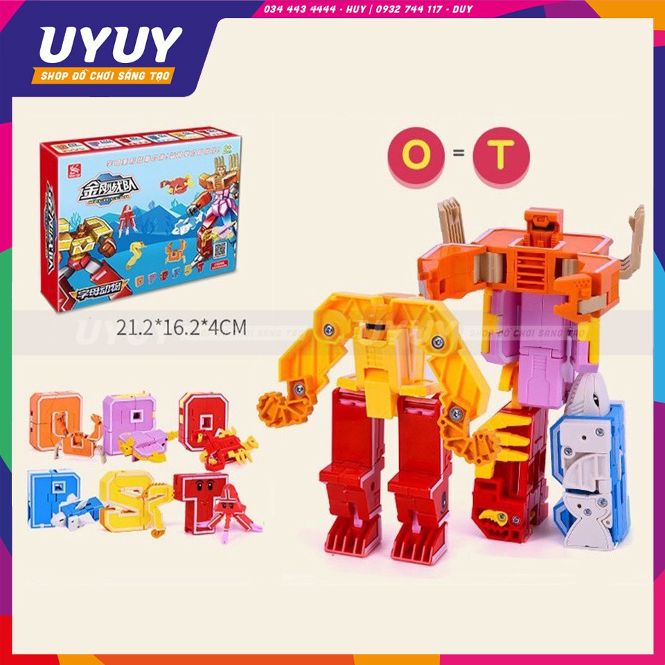 Bảng Chữ Cái Lắp Ghép Robot ✨Sáng Tạo✨ Bộ 26 Chữ Cái Biến hình Robot - Bộ Robot Chữ Cái Xếp Hình