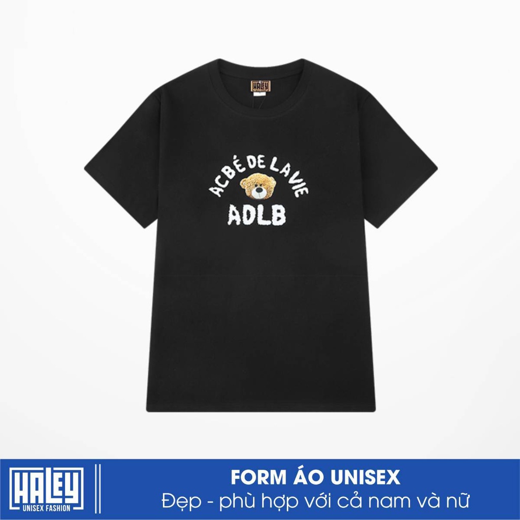 Áo thun Nam Nữ TN76 HALEY Unisex Form rộng tay lỡ  TEDDY BEAR Basic cao cấp chất 100% cotton thoáng mát