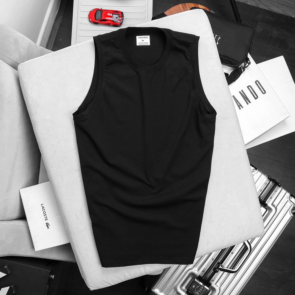 Áo ba lỗ nam/tank top nam AVANDO tập gym, vải cotton 4 chiều mát mịn, dày dặn