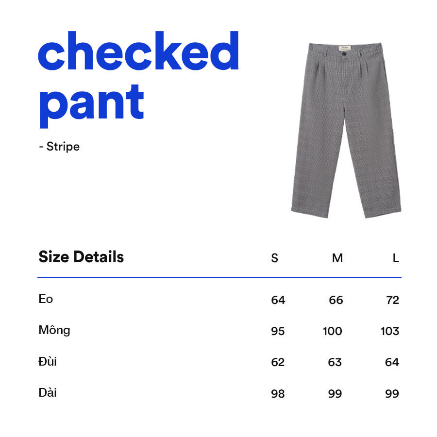 QUẦN KAKI SUÔNG VẢI KẺ NHỎ CHUBBIE - CHUBBIE CHECKED PANTS