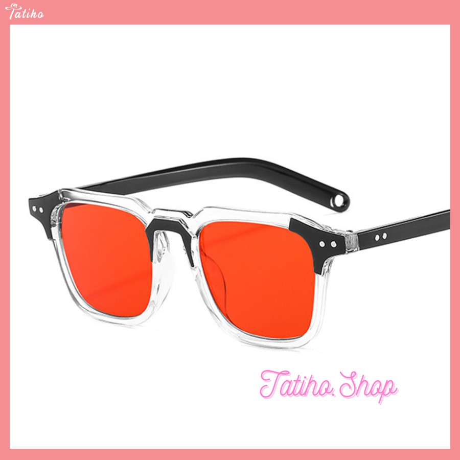 Kính Râm Unisex Nam Nữ, Kính Mát Cao Cấp Gọng Nhựa Trong Khuôn Vuông Phong Cách Trẻ Trung Thời Trang Âu Mỹ - Mã MK016