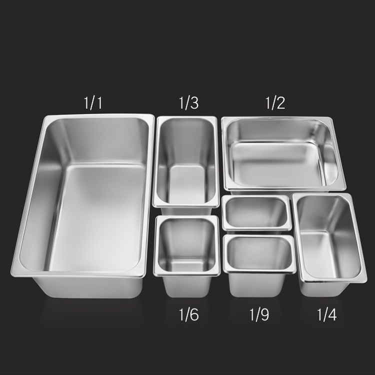 Khay GN inox 1/1 đựng thực phẩm, đựng thạch topping cao cấp nhiều kích thước