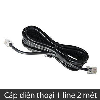 Cáp điện thoại bàn 1 line bấm sẵn 2 mét