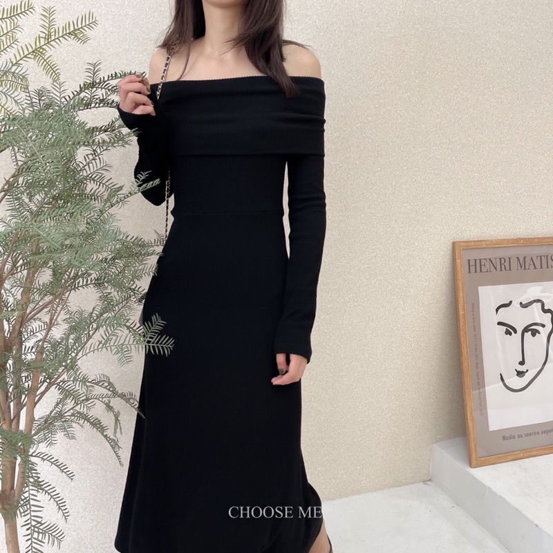 Váy Trễ Vai Len Dày Nhiều Màu, Váy Len Dài Tay Chất Len - Choose Me KLP | BigBuy360 - bigbuy360.vn