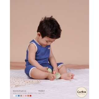 Bộ ba lỗ quần cộc cookie cotton tăm mềm,mát cho bé