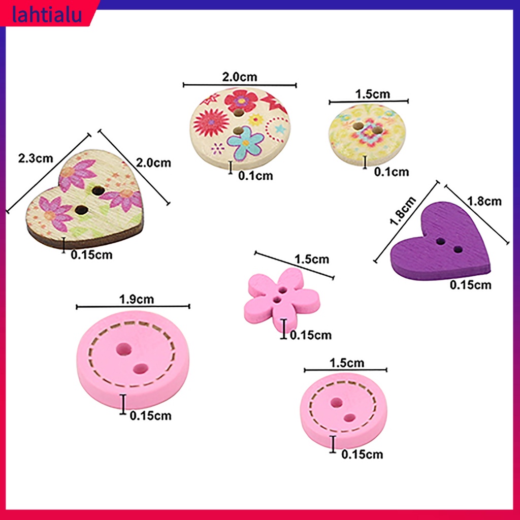 Cúc Áo Bằng Gỗ In Hình Hoa Phong Cách Dành Cho May Vá