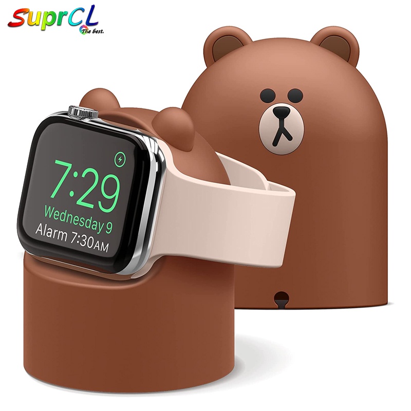 Đế Sạc Bằng Silicon Cho Đồng Hồ Thông Minh Apple Watch Series 7 45mm 41mm 6 5 4/3/2/1 44mm/42mm/40mm/38mm
