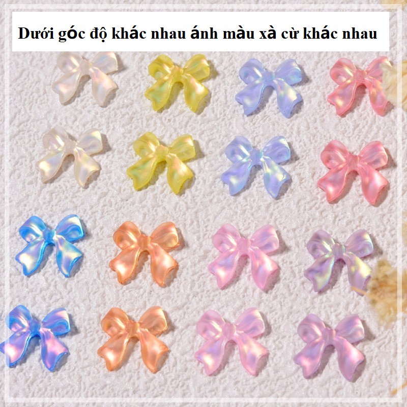Nơ Lì Ánh Xà Cừ Hàn Quốc Đính Móng