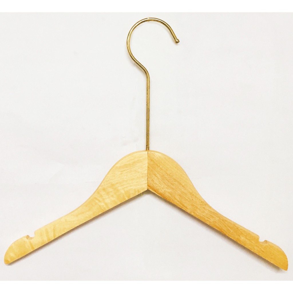 Móc Gỗ Vàng Treo Quần Áo KTN Trẻ Em 32cm (10 móc)