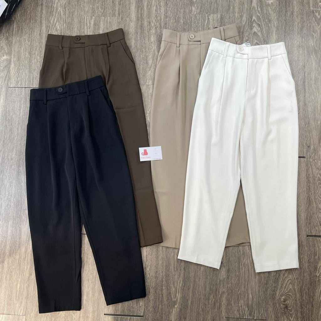 Quần Baggy Nữ Lưng Cao - Kiểu Quần Tây Nữ Hàn Quốc BASI Dễ Phối Đồ Đi Học , Đi Làm - Đi Chơi