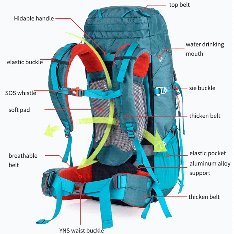 Ba lô leo núi trợ lực dung tích 55L Naturehike NH16Y020-Q