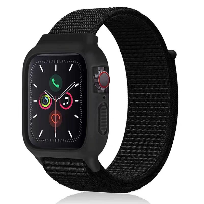 Dây đeo Apple Watch 38/40mm 42/44mm chất liệu nylon dệt mềm mại thoáng khí với vỏ silicon cho iWatch SeriesSE6/5/4/3/2/1