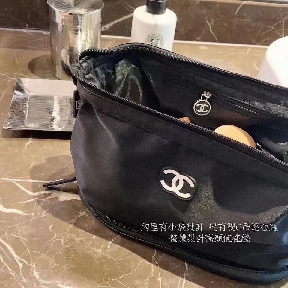 CHANEL Túi đựng mỹ phẩm hai lớp màu đen chống thấm nước phong cách cổ điển 2021 | BigBuy360 - bigbuy360.vn