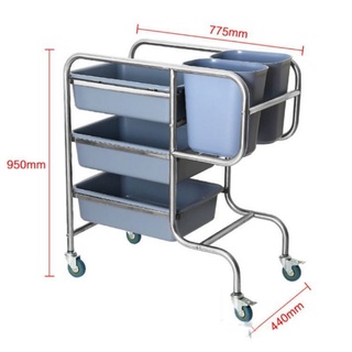 Xe Đẩy Thức Ăn Inox 3 Tầng, Xe Đẩy Phục Vụ Nhà Hàng, Khách Sạn, Bếp Ăn Công Nghiệp