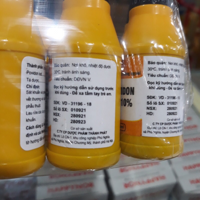 Povidin 10% lọ 20ml 1 cọc 10 lọ