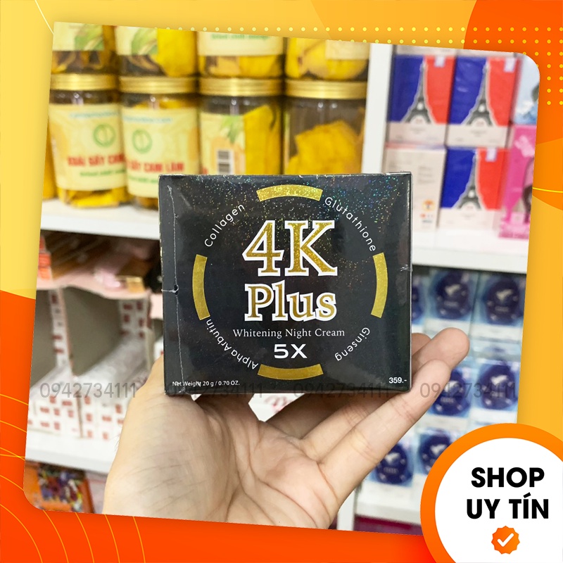 [Chính hãng] Kem Face Thái Lan 4K Plus 5x Dưỡng Trắng Da Ban Đêm - 8858955005357
