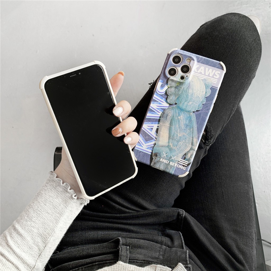 Soft Plastic Phone Case KAWS Bearbrick suitable for iPhone12 mini 11 PRO MAX 6/6s 7/8plus SE2 X/XS XR XSMAX #HG3955