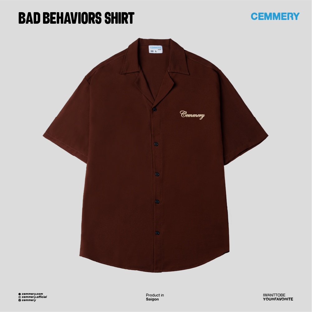 Áo Sơ Mi tay ngắn Local Brand &quot;BAD BEHAVIORS SHIRT&quot; # 3 Color