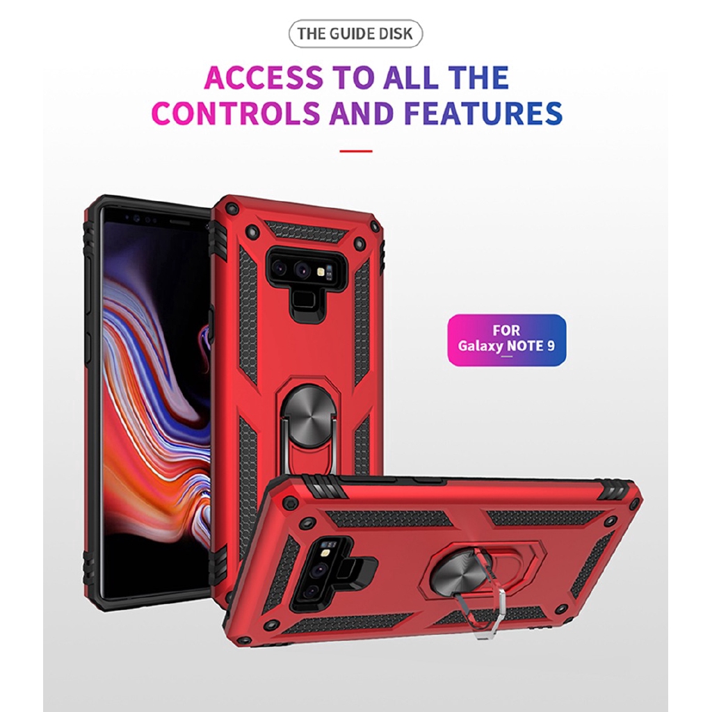 Ốp điện thoại PC cứng kèm vòng khuyên đỡ chống sốc cho SAMSUNG GALAXY NOTE 9 8